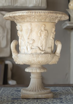 Lot 52 - Alabaster, a Grand Tour  replica of the Medici vase