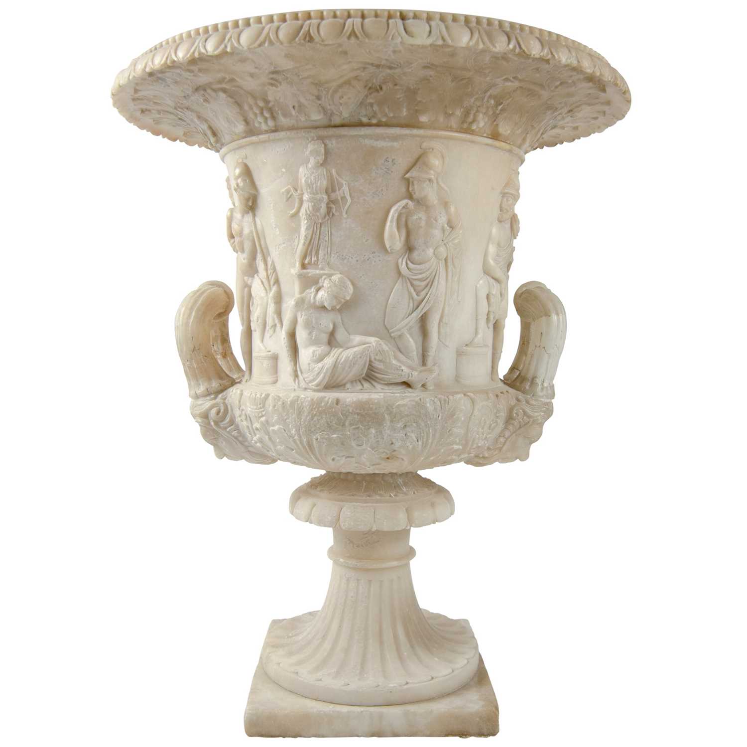 Lot 52 - Alabaster, a Grand Tour  replica of the Medici vase