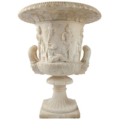 Lot 52 - Alabaster, a Grand Tour  replica of the Medici vase