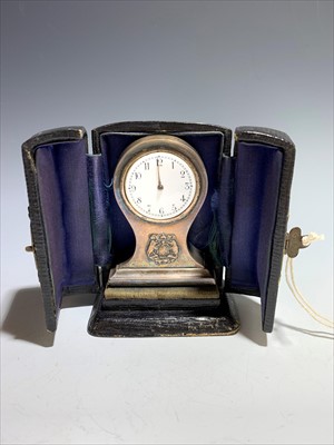 Lot 2629 - A silver Mappin and Webb balloon cased clock,...