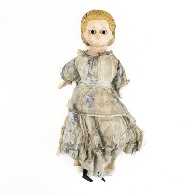 Lot 847 - Early 19th Century Handmade Wax Headed Doll.