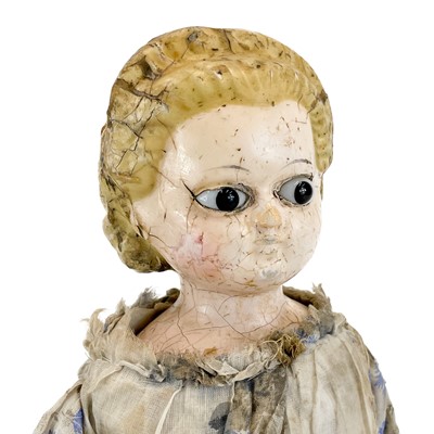 Lot 744 - Early 19th Century Handmade Wax Headed Doll.