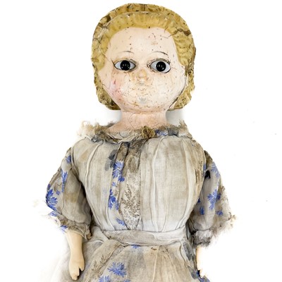 Lot 744 - Early 19th Century Handmade Wax Headed Doll.