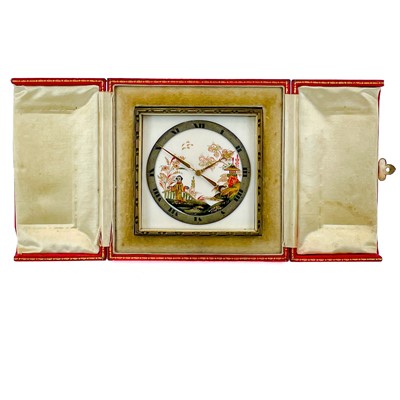 Lot 1705 - A Harrods Chinoiserie clock.