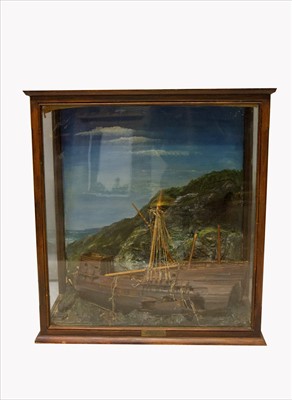 Lot 305 - A diorama model of the wreck of the ship...