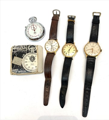 Lot 2484 - Three Gentlemen's gold plated wrist watches...