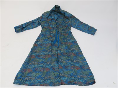 Lot 3105 - A Peony Brand (Shanghai, China) blue silk coat...