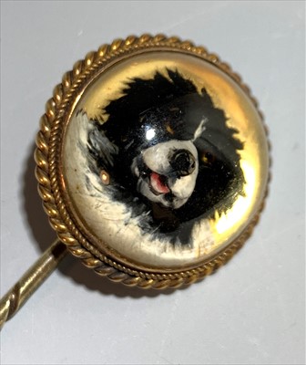 Lot 2449 - A Victorian Essex Crystal dog tie pin.