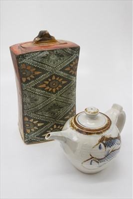 Lot 1437 - A John Bedding (b.1947) rectangular vase and...