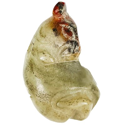 Lot 17 - Three Chinese caved jade animal figures.