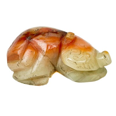 Lot 17 - Three Chinese caved jade animal figures.