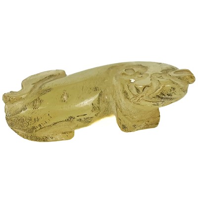 Lot 17 - Three Chinese caved jade animal figures.