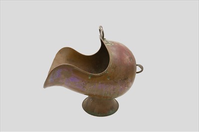 Lot 292 - A George III period copper coal helmet.