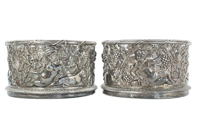 Lot 4 - An exceptional pair of Regency silver wine decanter stands by Philip Rundell.