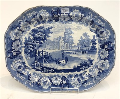 Lot 1450 - A Cambrian Pottery, Swansea, blue and white...