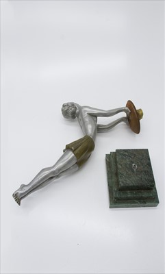 Lot 276 - An Art Deco period spelter figural light...