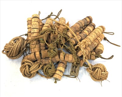 Lot 309 - An assortment of vintage cork fishing floats,...