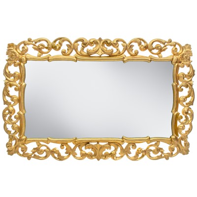 Lot 1812 - A Florentine framed gold painted bevelled edge mirror.