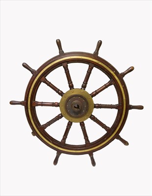 Lot 313 - A 19th century hardwood brass mounted ship's...
