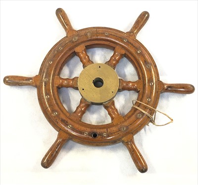 Lot 316 - A small brass mounted hardwood ship or boat...