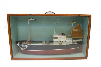 Lot 319 - A model of a trawler, painted decoration, FH...