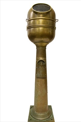 Lot 320 - A ship's brass binnacle, with a Brown of...