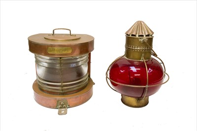 Lot 323 - A copper masthead lamp, by Griffiths & Sons,...