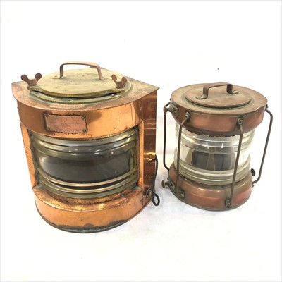 Lot 326 - A copper ship's anchor light, by Griffiths &...