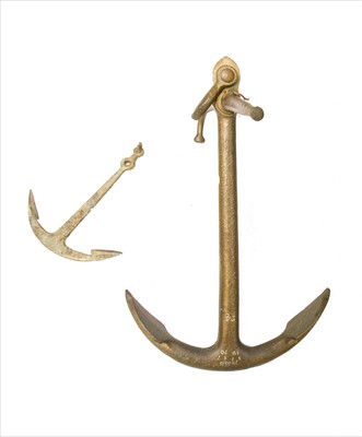 Lot 327 - A bronze ship's anchor, with a series of...