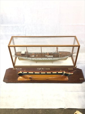 Lot 328 - A scale model of a three masted sailing ship,...