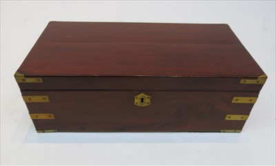 Lot 412 - A Victorian mahogany brass bound campaign...