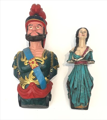 Lot 335 - A reproduction wood ship's figurehead,...