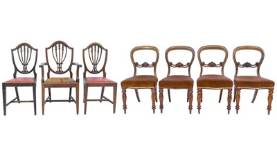 Lot 1885 - A set of four Victorian mahogany dining chairs.