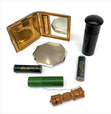 Lot 2408 - Four needle cases and two compacts.