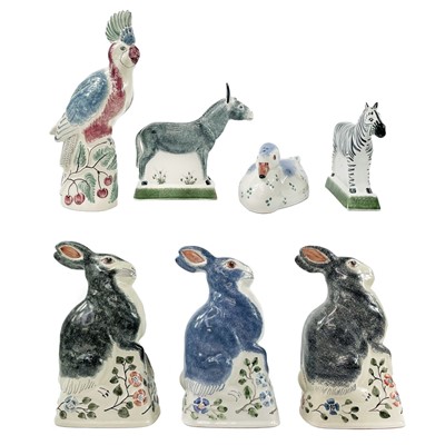 Lot 838 - A collection of seven Rye pottery figures and groups.