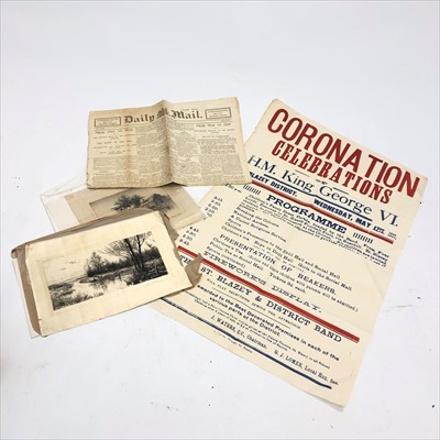 Lot 474 - A 1937 Coronation celebration poster for St...