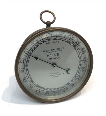 Lot 3028 - An aneroid barometer by Wheeler, London, Mark...