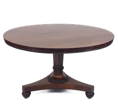 Lot 1813 - A Regency rosewood circular breakfast table.