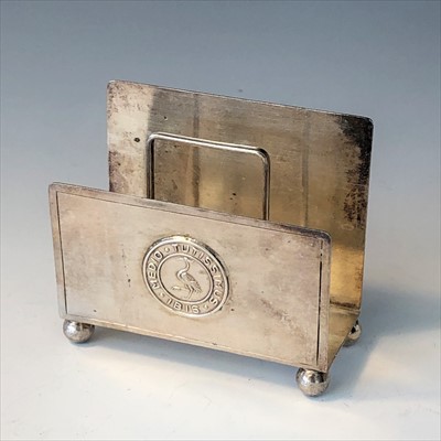 Lot 2062 - A Wai Kee Chinese silver letter rack on bun...
