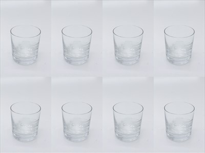 Lot 1456 - A set of nine crystal whisky tumblers,...