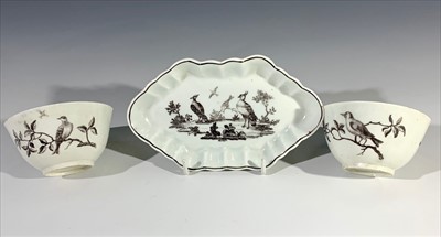 Lot 1492 - A rare 18th century Worcester spoon tray of...