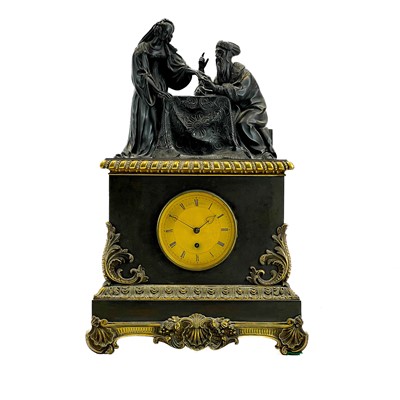 Lot 1701 - A James Walker Regency bronze and ormolu mantel timepiece.