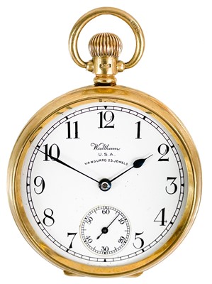 Lot 48 - A Waltham 9ct gold crown wind pocket watch.