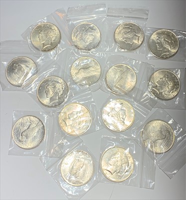 Lot 2477 - Fifteen American 1923 silver dollars, 14.32oz.