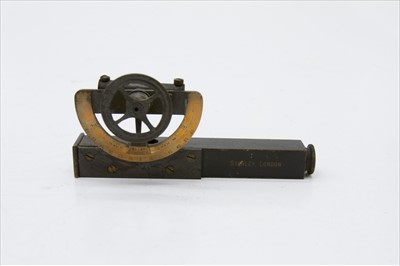 Lot 378 - A brass and black lacquered clinometer by...