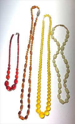 Lot 2613 - Eight beaded necklaces.