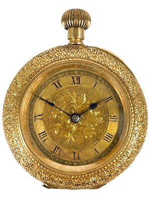 Lot 44 - An 18ct gold-cased crown wind fob pocket watch.