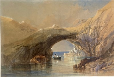 Lot 1012 - English School, 19th Century Rowing at sunset,...