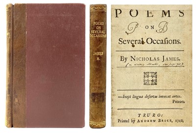 Lot 40 - Nicholas James. 'Poems on Several Occasions,'