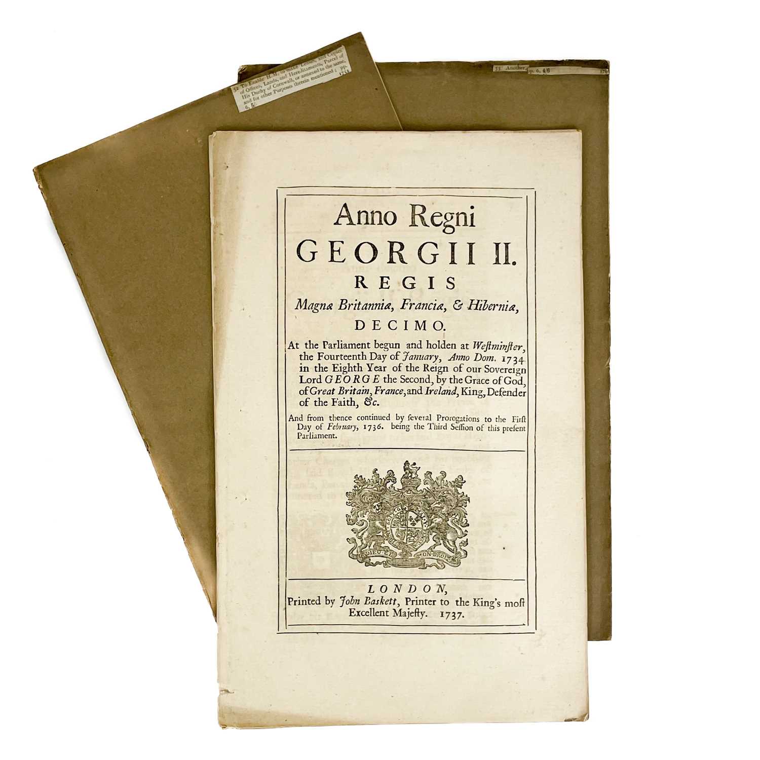 Lot 508 - Three Acts of Parliament.